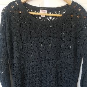 Charcoal crochet sweater